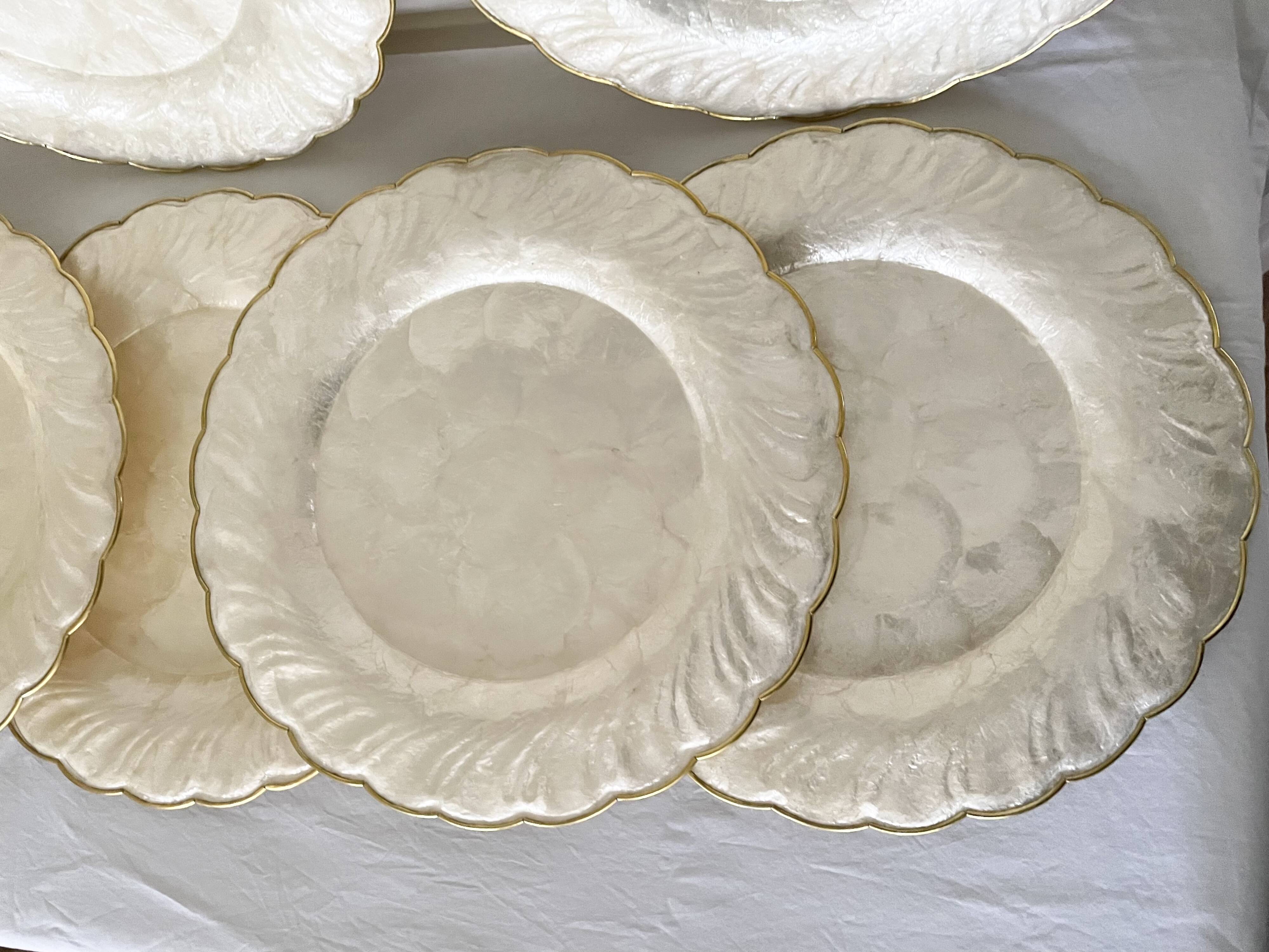 Mother-of-pearl and brass plates