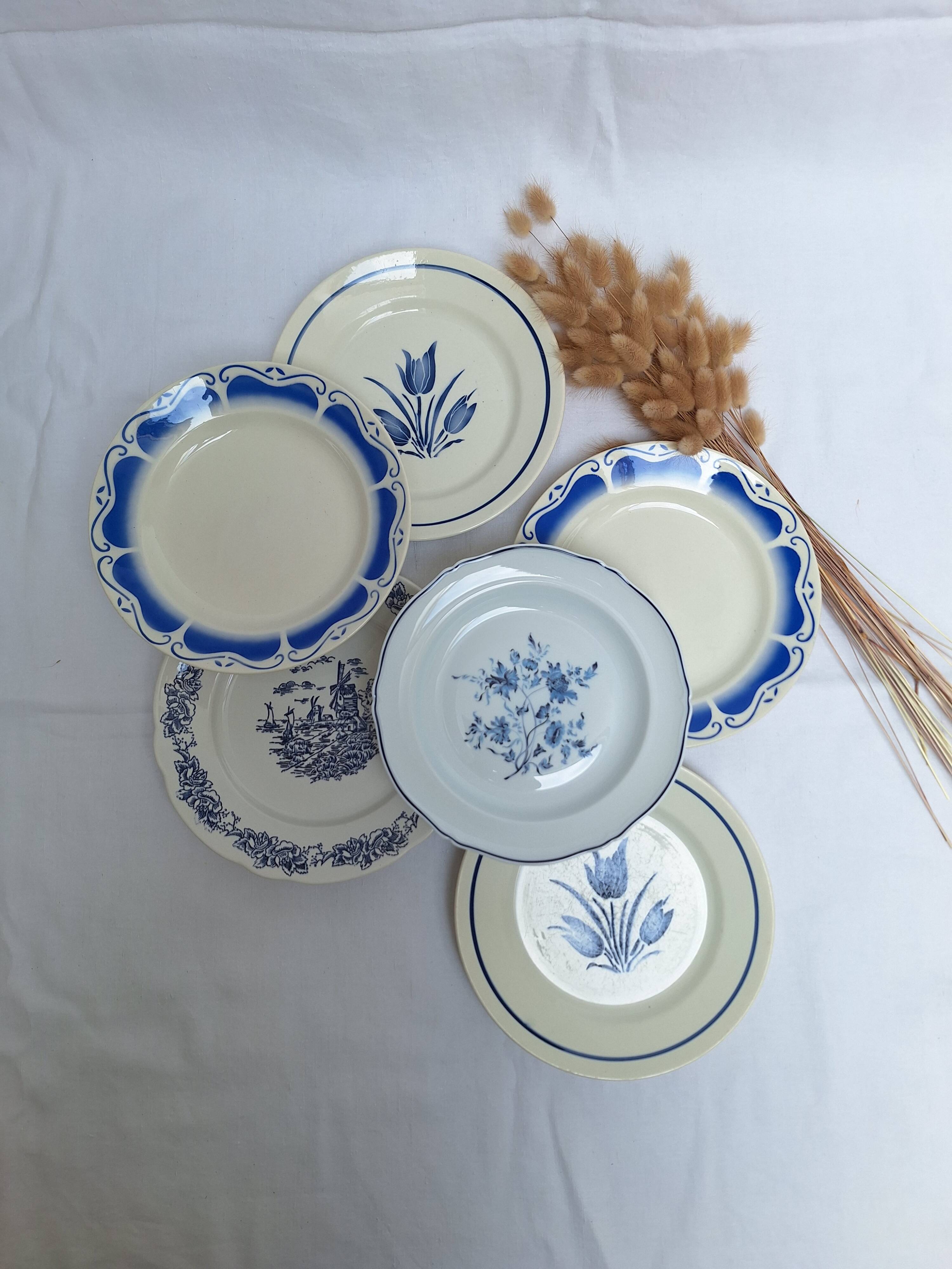Vintage blue dinner plates