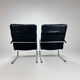 Set of 2 postmodern leather lounge chairs, 1980s