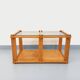 Vintage rectangular coffee table in pine and smoked glass from the 70s and 80s.