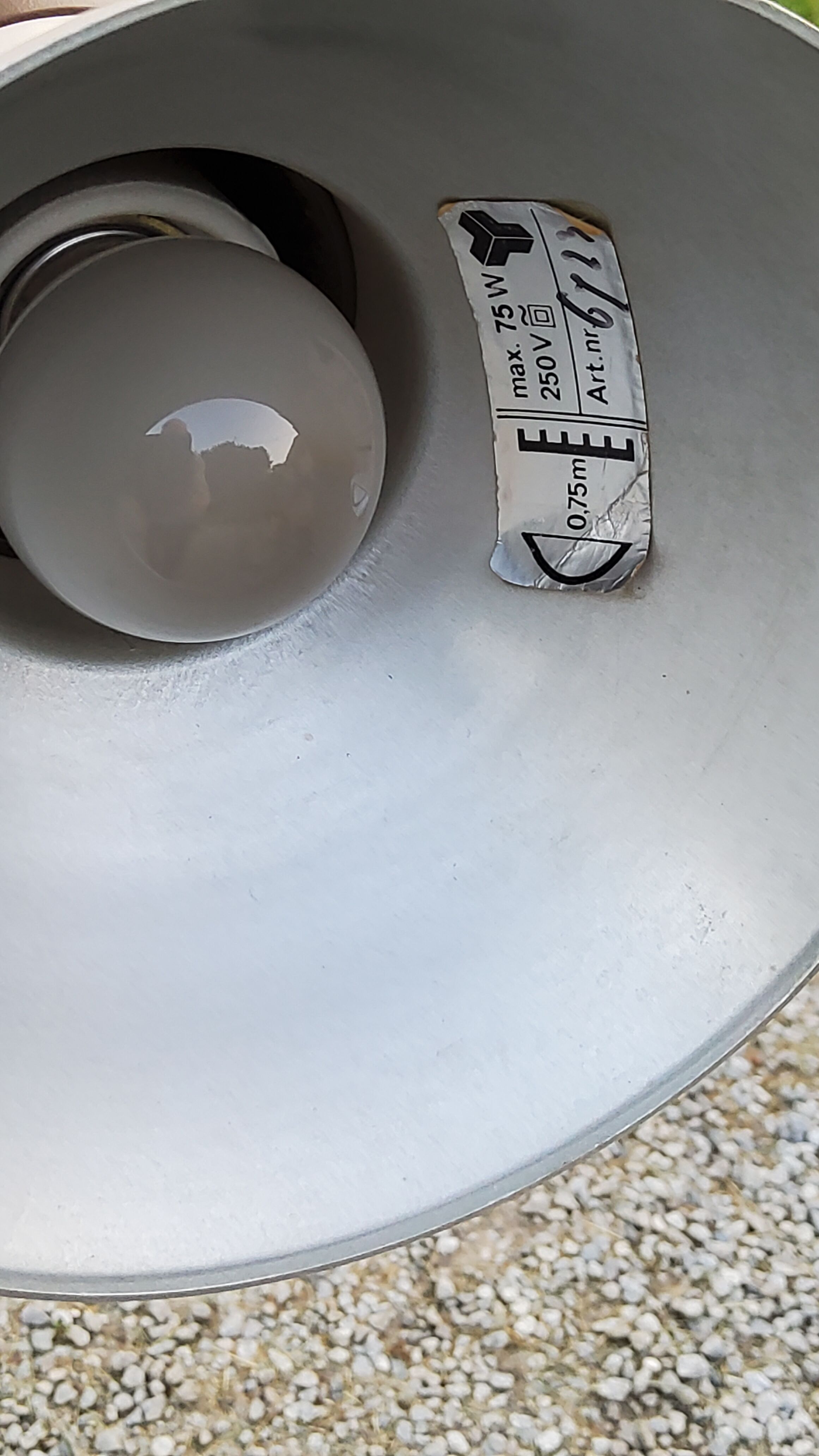 Floor lamp of the 70s in gilded brass lacquered beige metal and brown plastic 2 spots