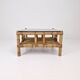 Italian bamboo coffee table with smoked glass, 1970s