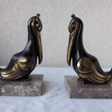 Art Deco Pelican Bookends