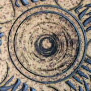 Large vintage stoneware ceramic plate to identify