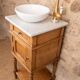 Washbasin / vanity unit in solid oak and white marble