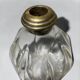 Large antique decanter for spirits – cut glass and silvered neck