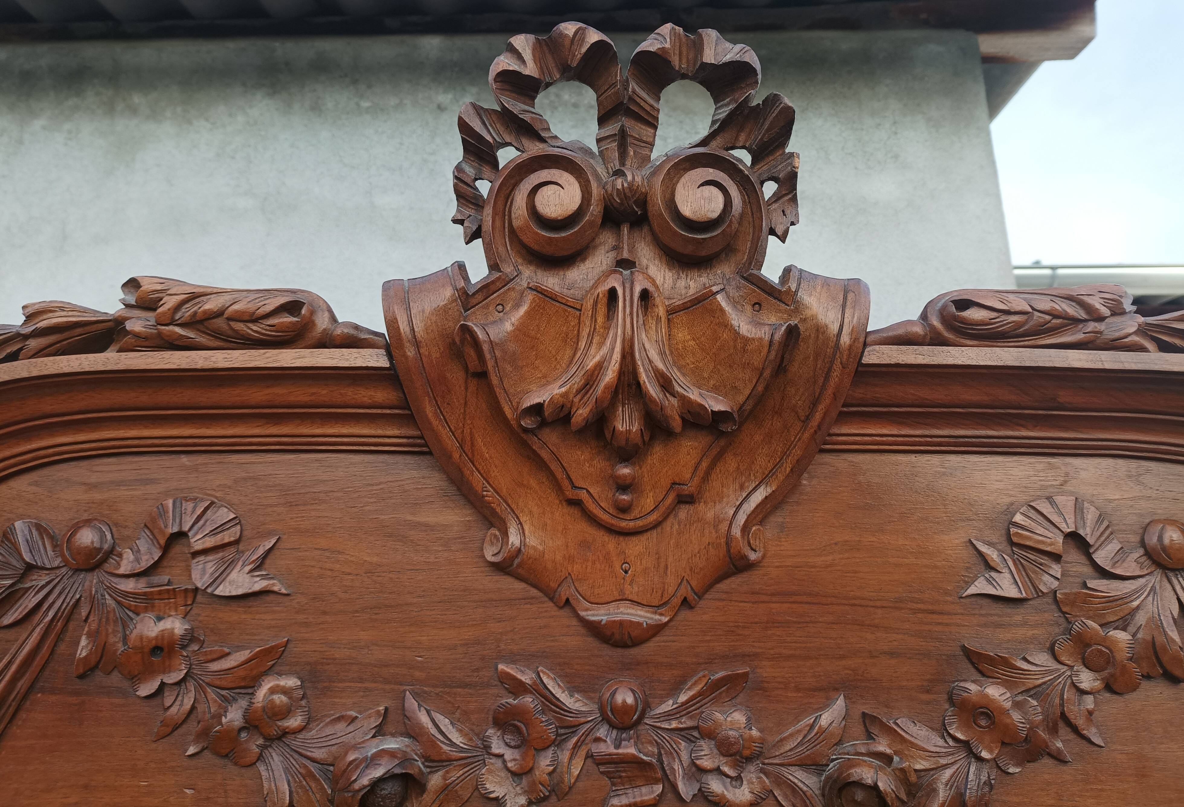 Louis XVI two-door walnut wardrobe