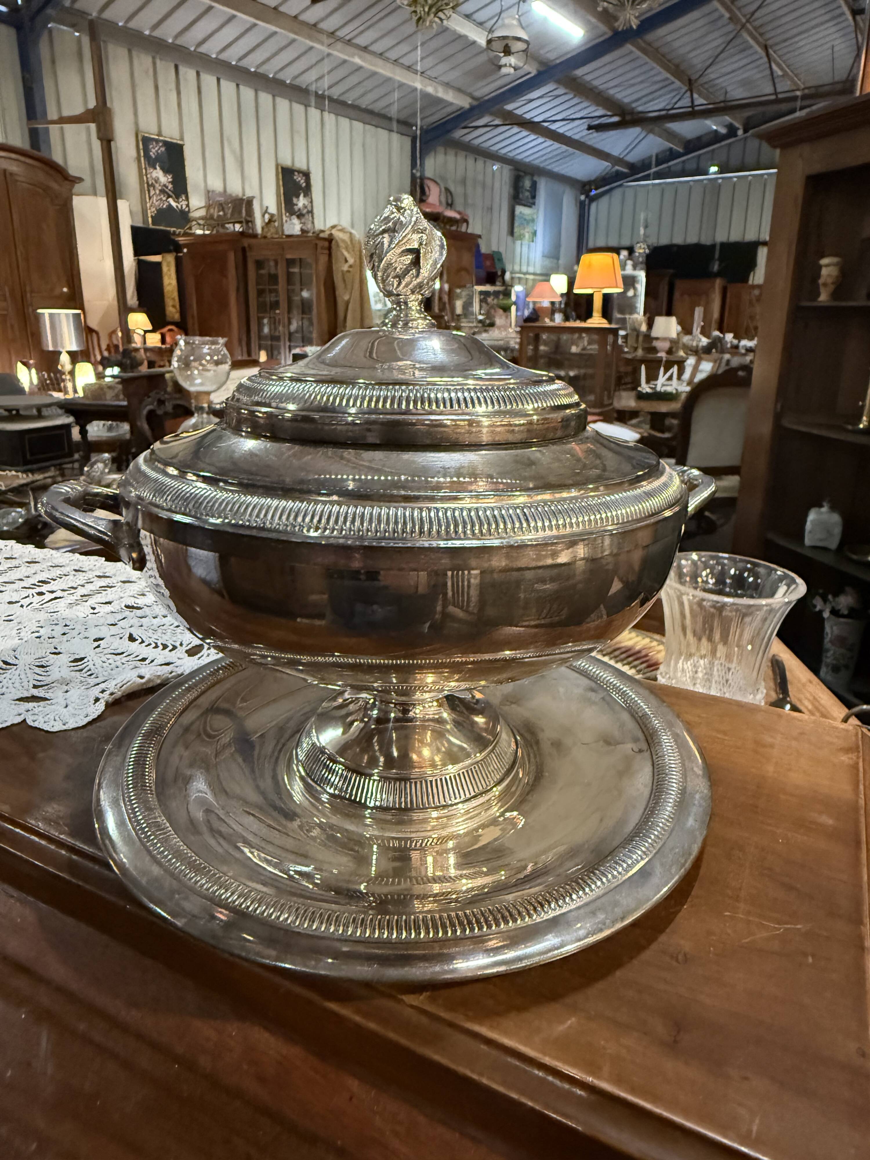 silver-plated caviar server