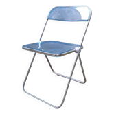 Chaise Plia en plexi bleu par Giancarlo Piretti pour Castelli