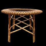 Sun coffee table in rattan and marble from the 50s