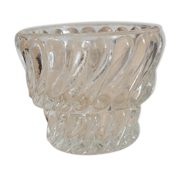 Small molded glass candle holder