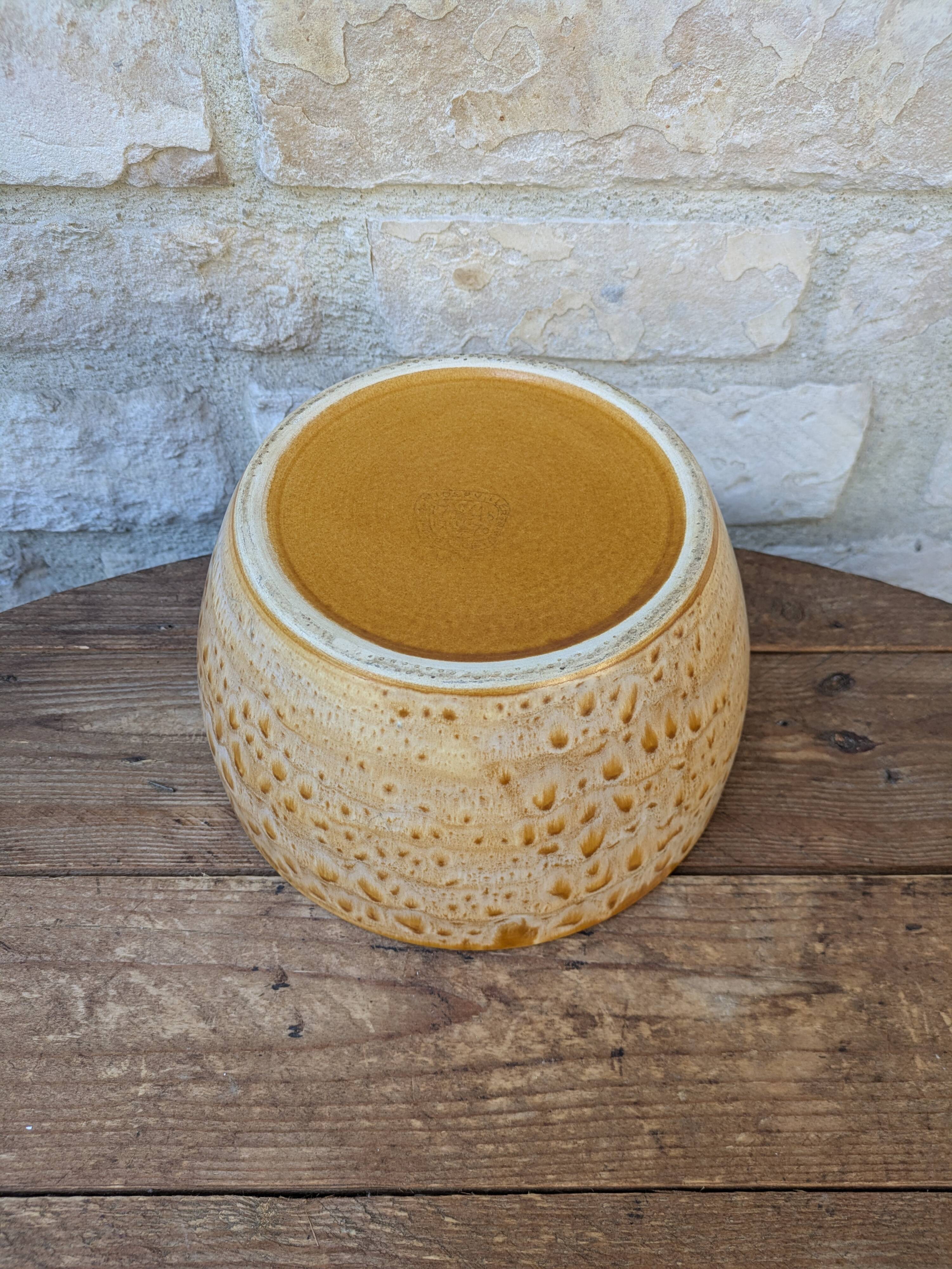 Vintage stoneware salad bowl from Niderviller, Fauve model, 1960s/70s, 24.5cm.