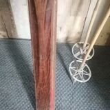 Pair of wooden ski & vintage ski poles year 1940