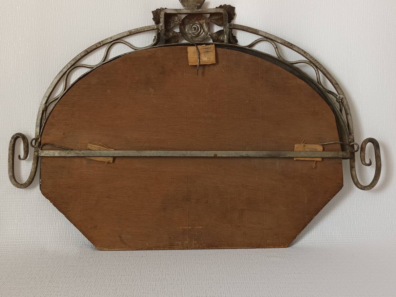 Hammered iron Art Deco mirror