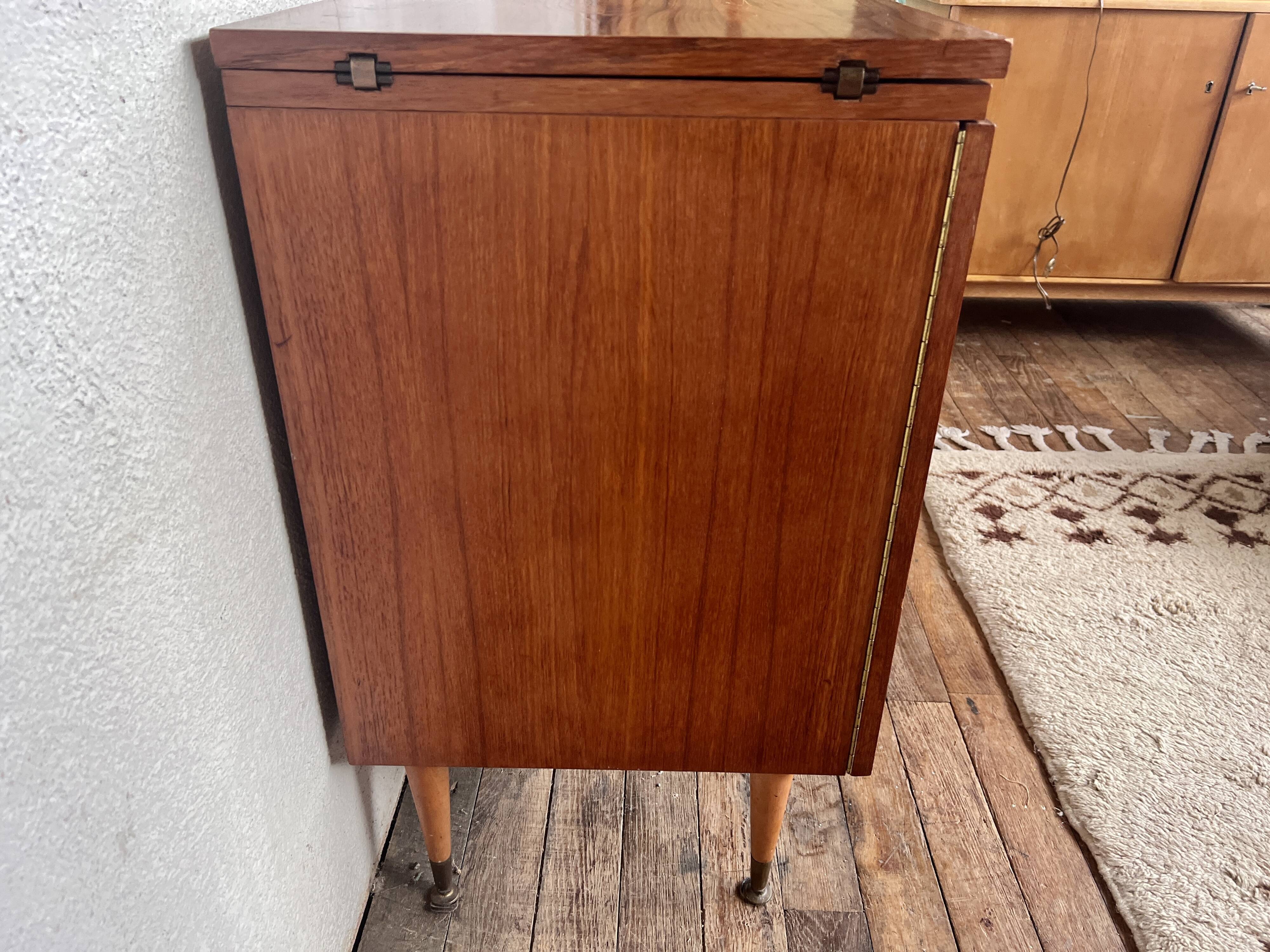 Meuble bar vintage en teck 1960