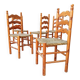 Lot de 5 chaises paillées vintage style espagnol