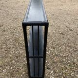 Blackened rattan shelf