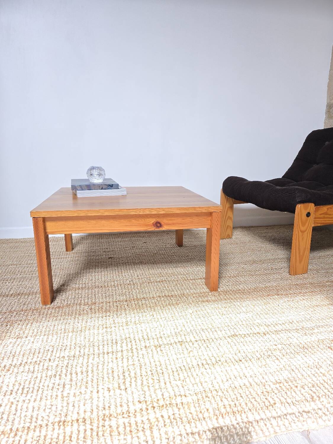Pine/corduroy armchair