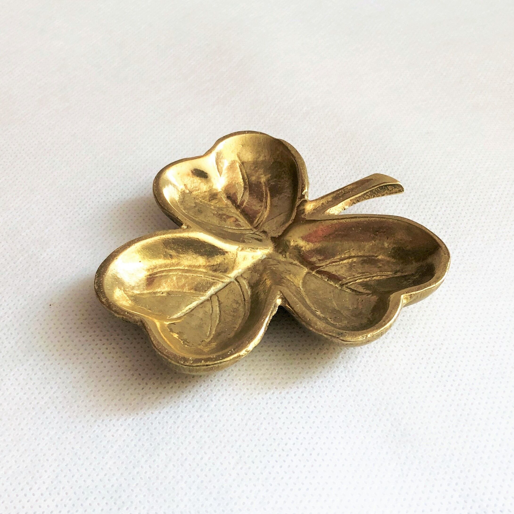 Trinket bowl decoration clover gilded bronze