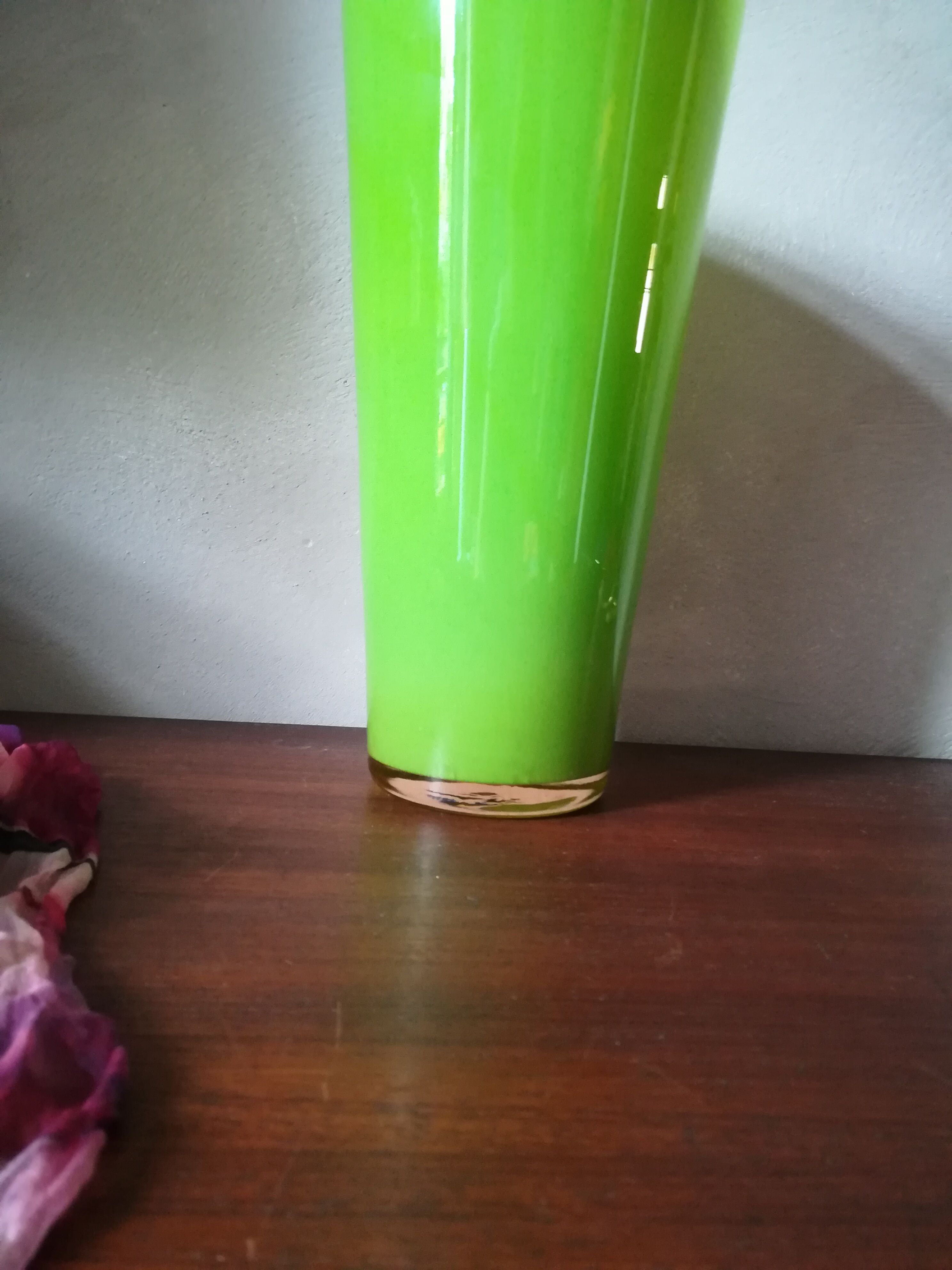 Green opaline vase