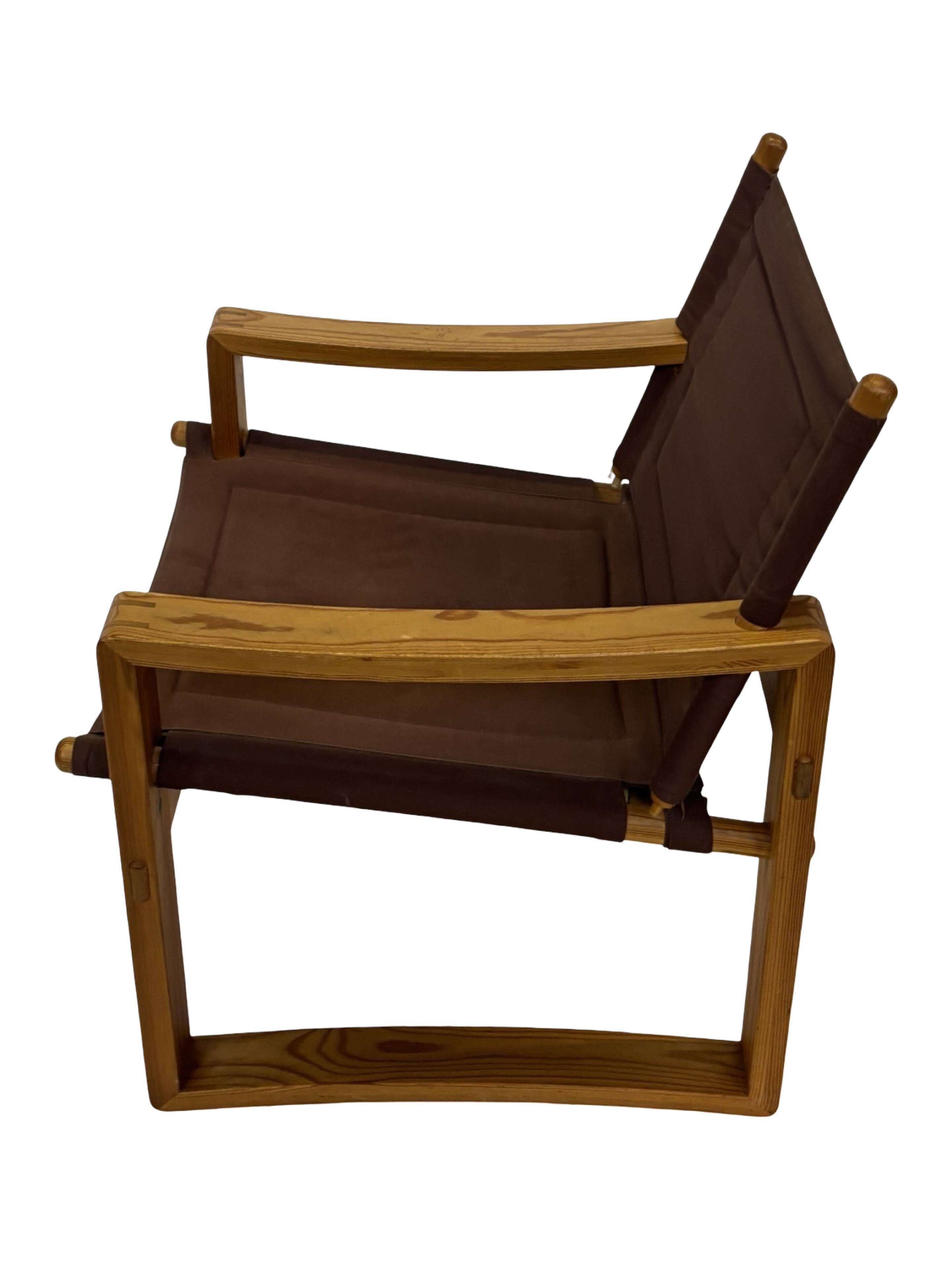 Chaise Safari Vintage Børge Jensen en pin, Danemark, années 1970