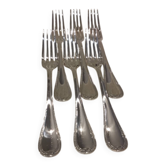 6 silver-plated table forks by Christofle Malmaison
