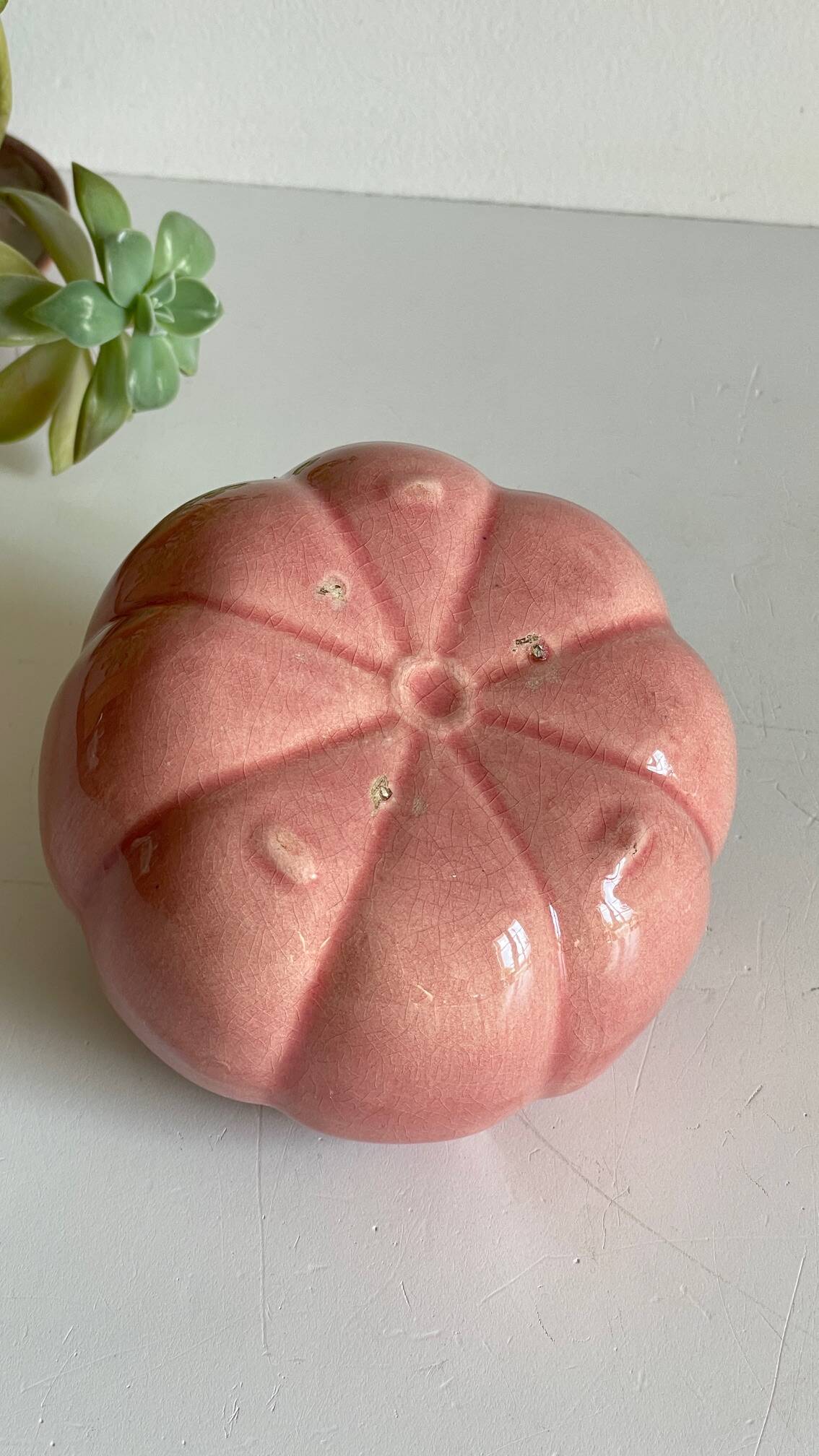 Vase, pique-fleurs vintage en céramique