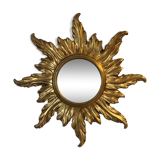 Golden wood sun mirror years 60