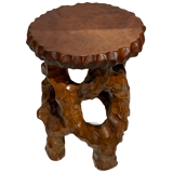 Organic biomorphic wabi sabi brutalist side table or stool