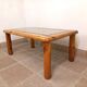 Vintage modernist coffee table in pine and glass 70s 80s