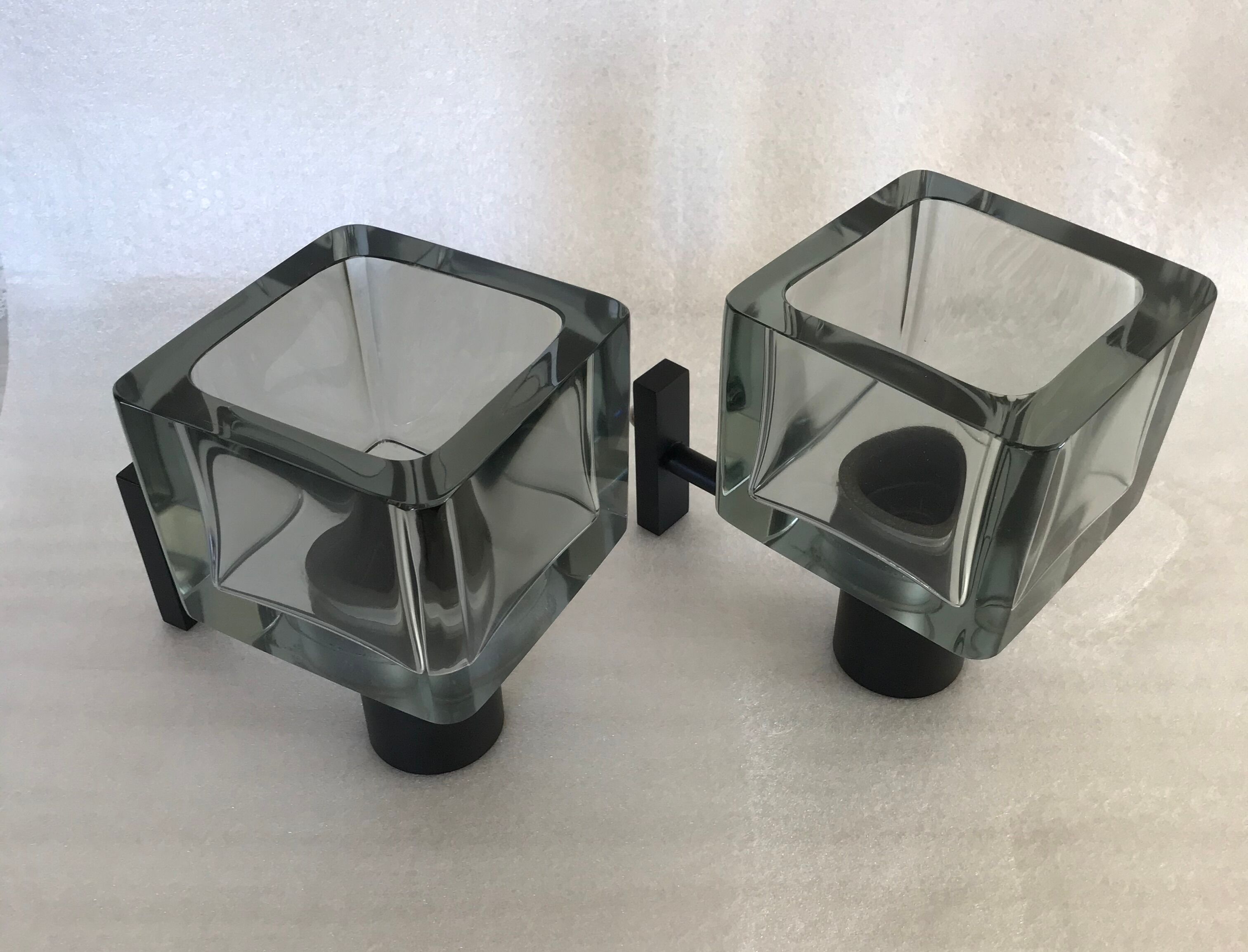 Pair of Flavio Poli sconces for Murano glass Seguso