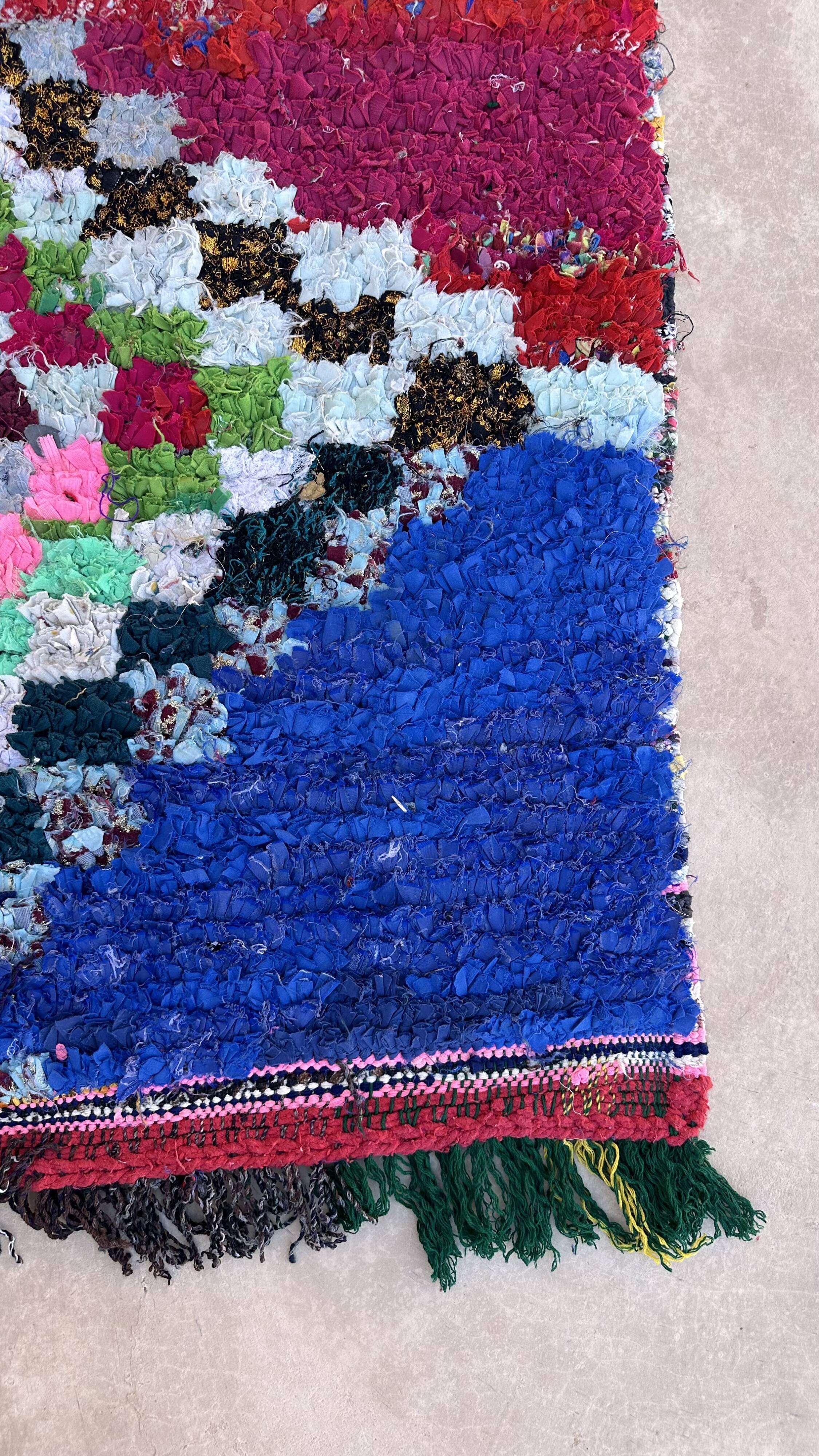 Tapis Berbère Boucherouite coloré - 156 x 200 cm