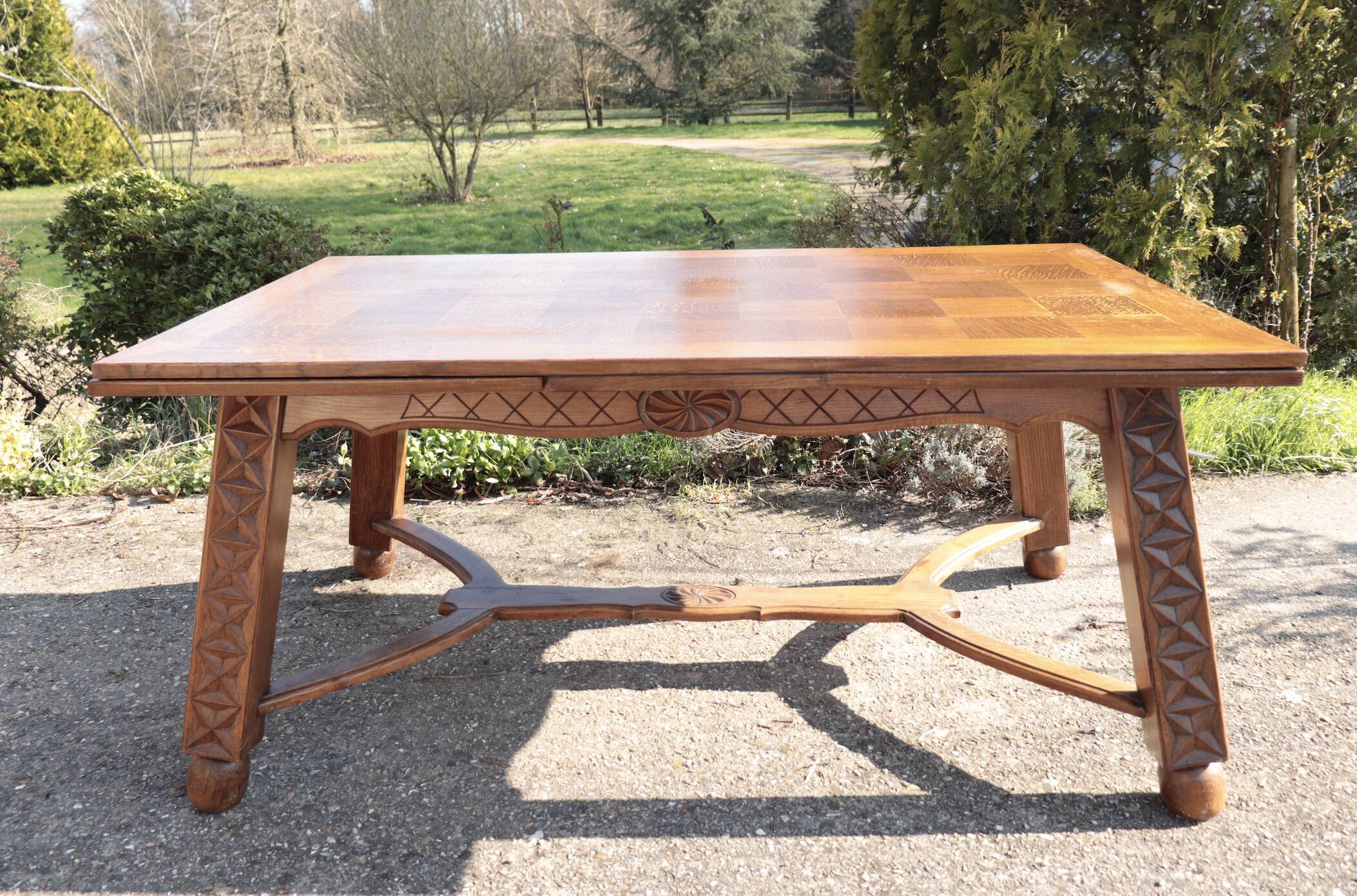 Vintage carved solid wood table