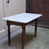 Wood and marble bistro table