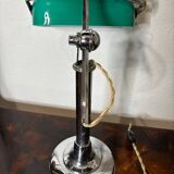 Lampe de bureau, notaire, banquier, opaline verte, art deco 1930