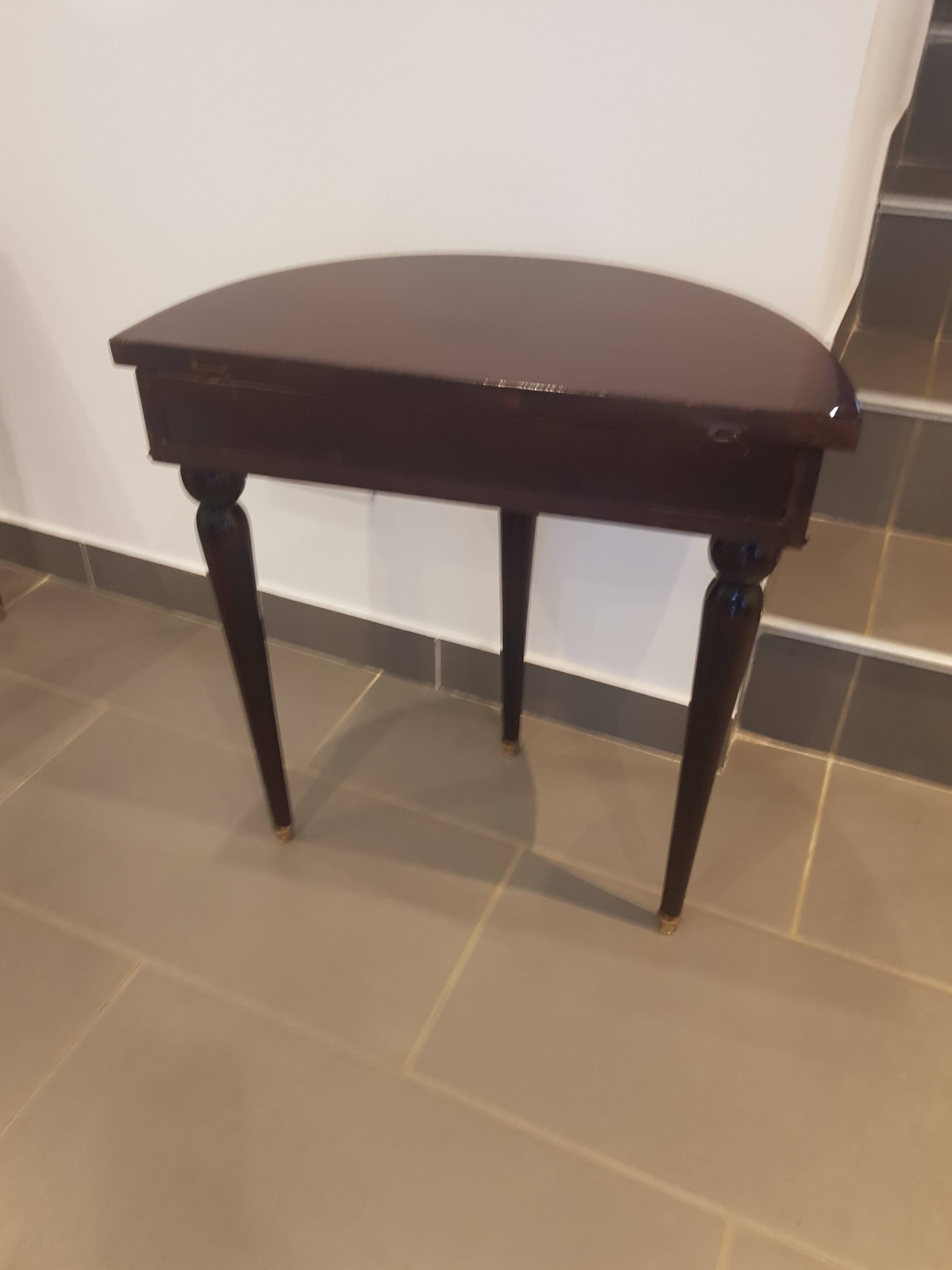 Pair of half-moon bedside tables 60 years