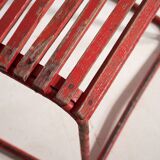 Anciennes chaises de jardin rouges (c.1920). Ensemble de 4 pièces #37