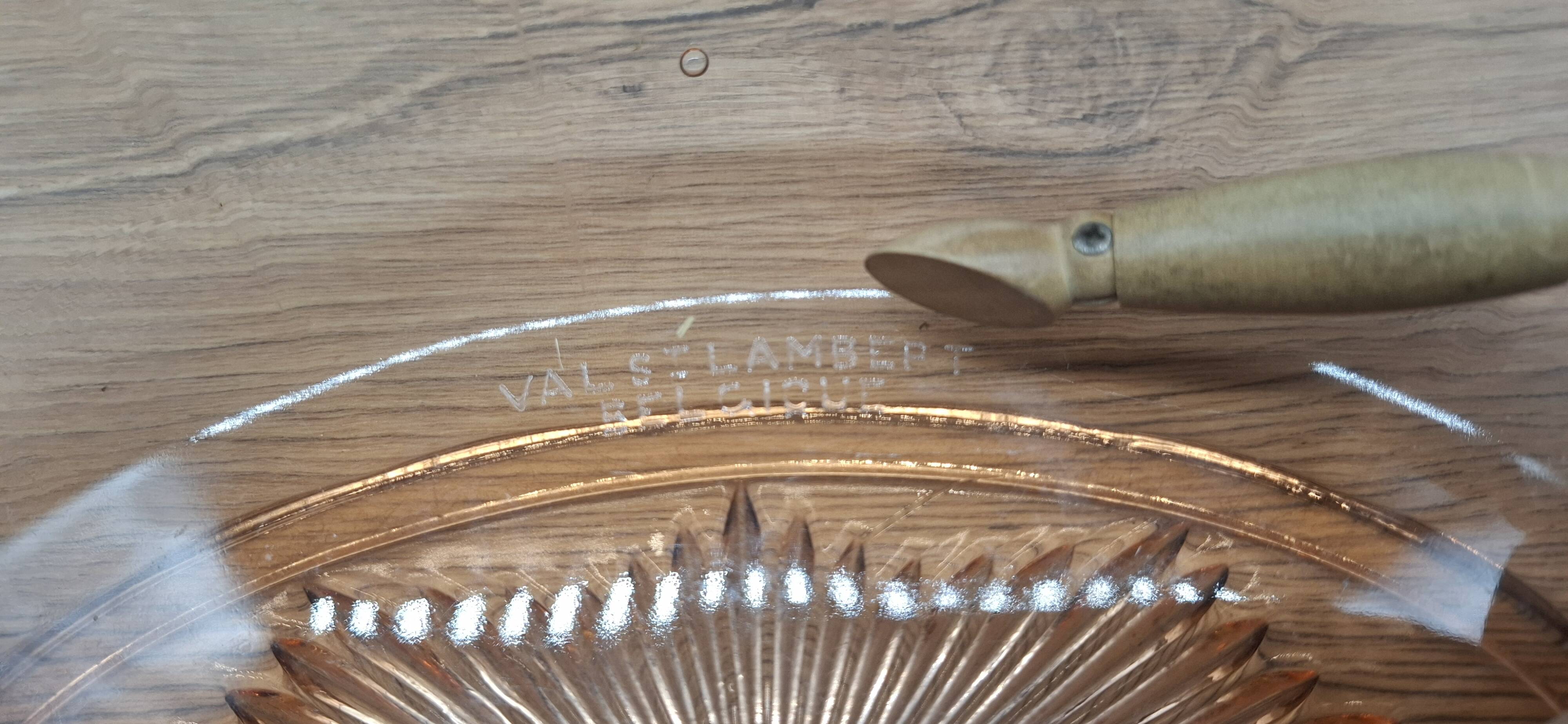 Val Saint Lambert pink salad bowl