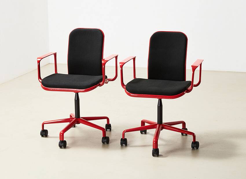 Pair of Supporto Desk Chairs by Frederick Scott for ICF Italy 1976