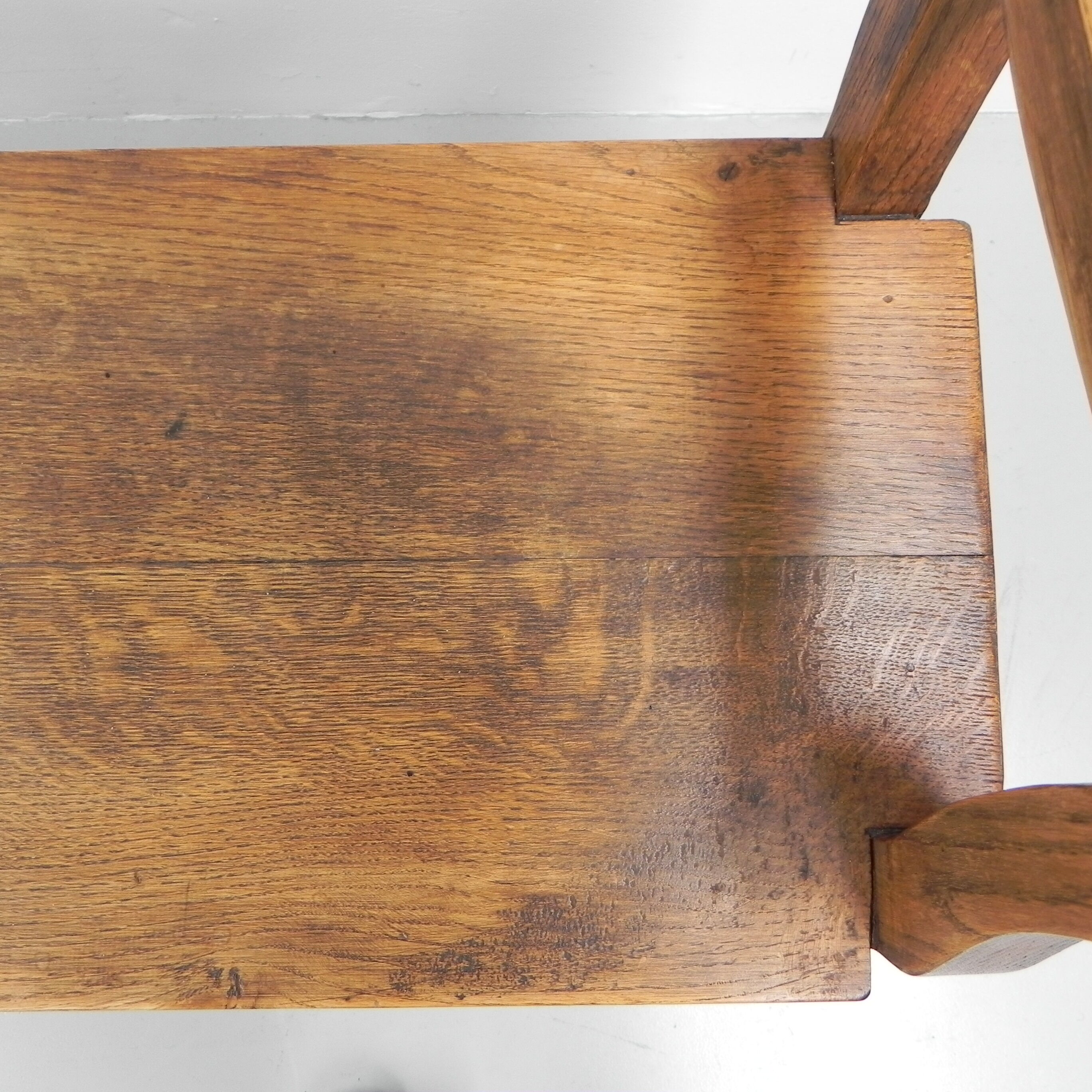 Oak cafe sofa with armrests 160 cm long