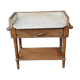 Old wooden children's toilet table and marble top