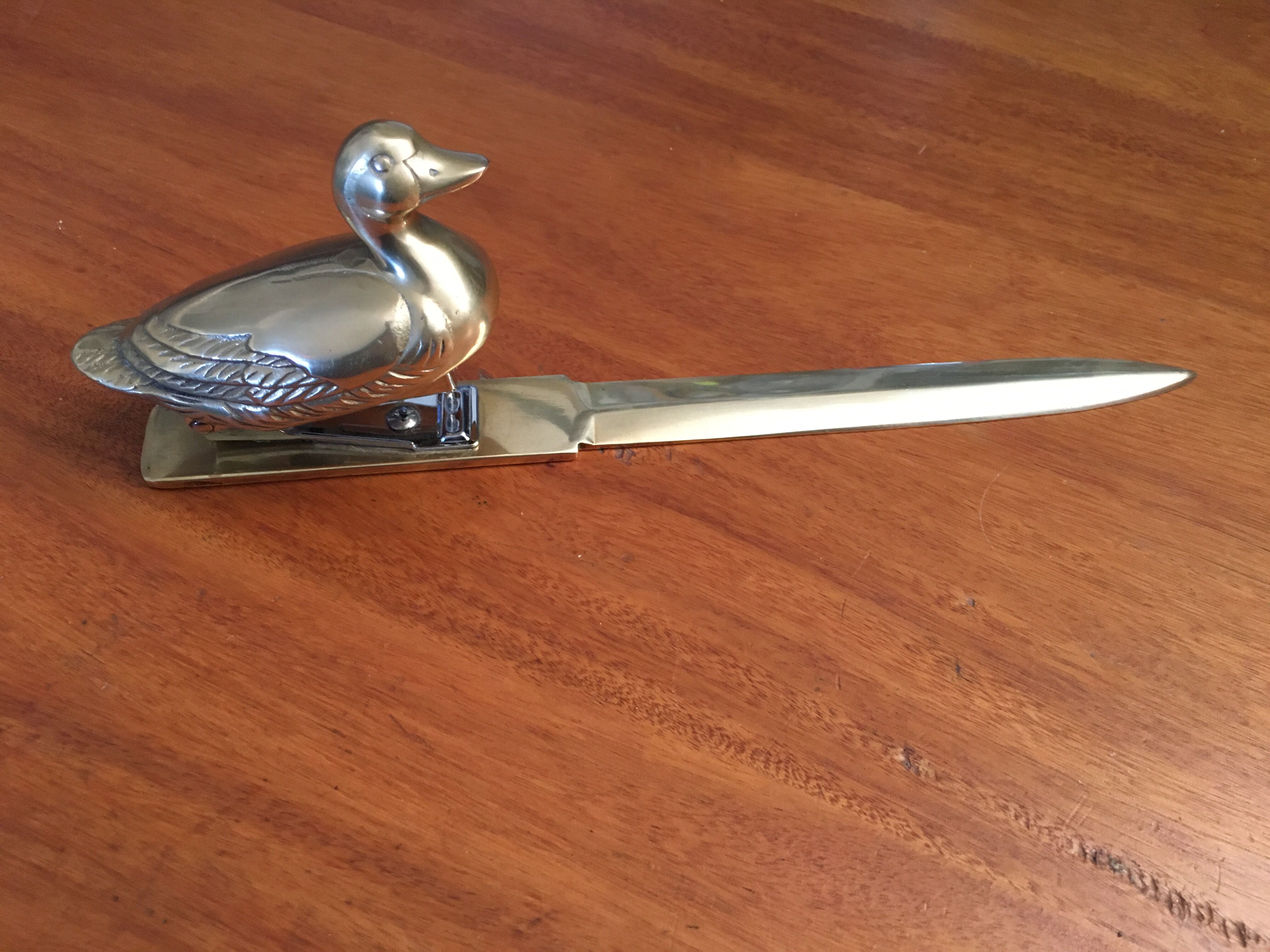 Vintage gold brass paper cutter