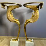 pair of Robert Thibier consoles stamped and numbered