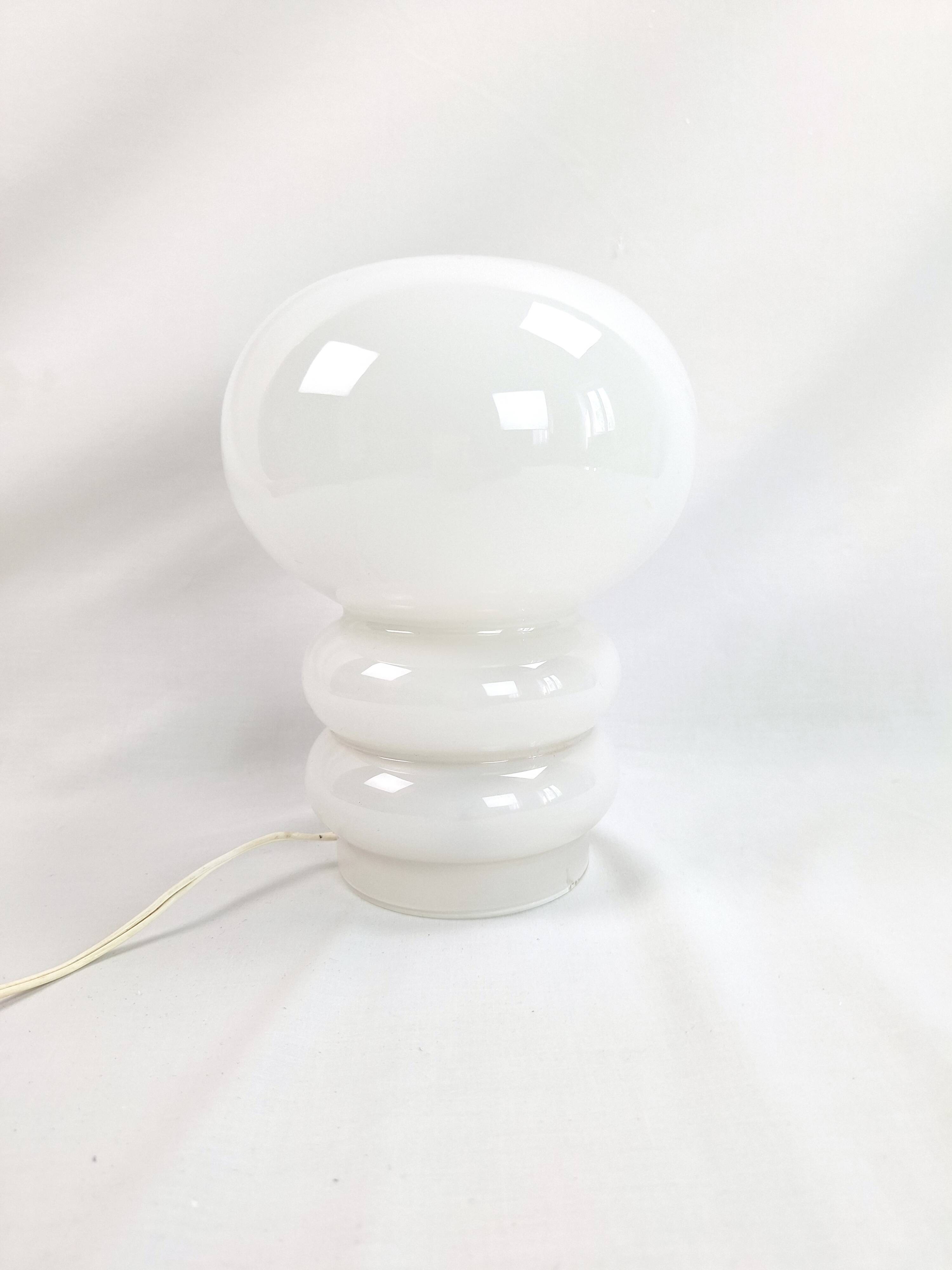 Lampe verre 70s vintage space age art déco