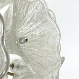 Italian Murano flower glass and chrome sputnik in Venini style. 1970s
