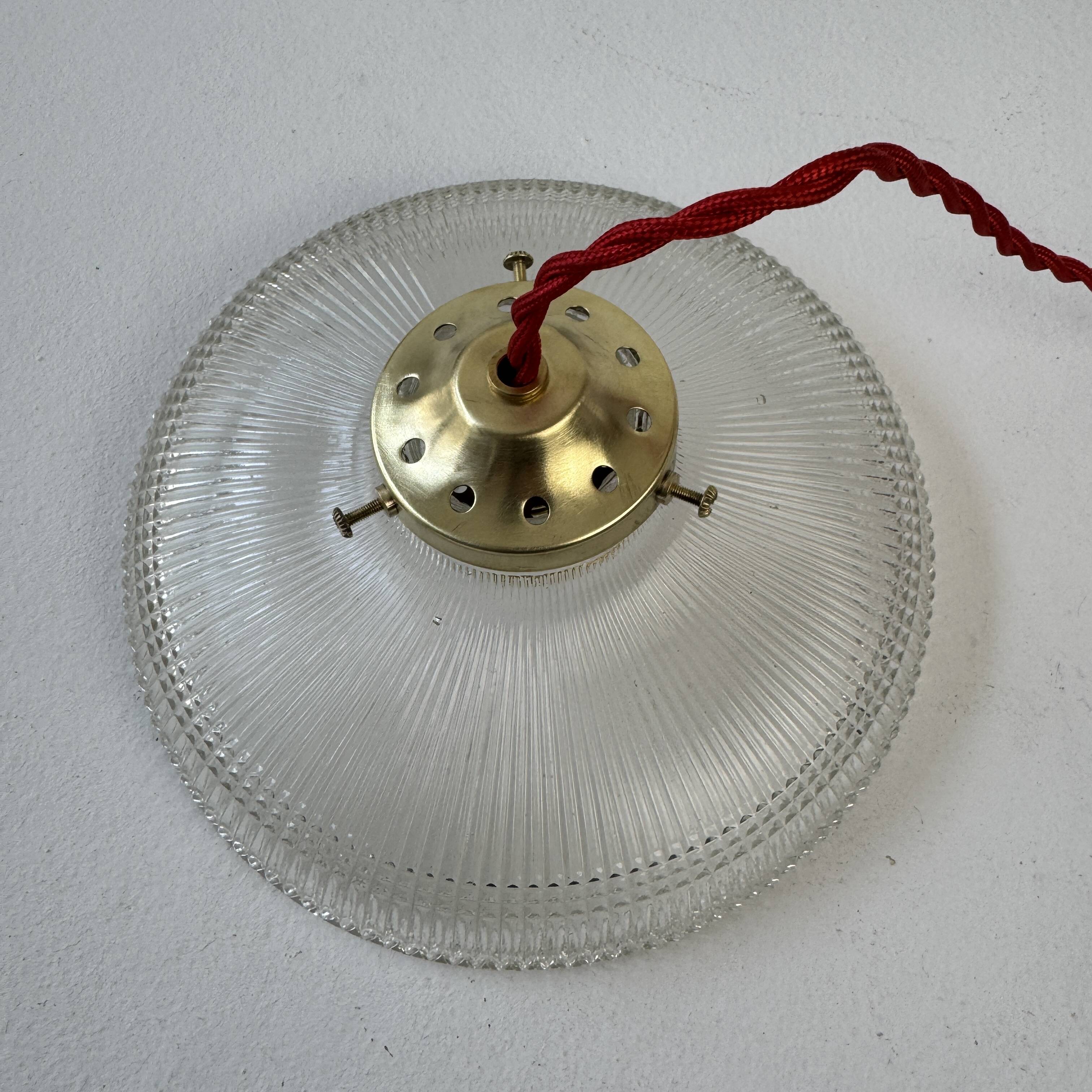 Vintage prismatic glass suspension light
