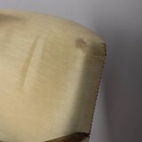 PAIR OF VINTAGE 1940S ARMCHAIRS IN WOOD AND FABRIC, ITALIAN DESIGN