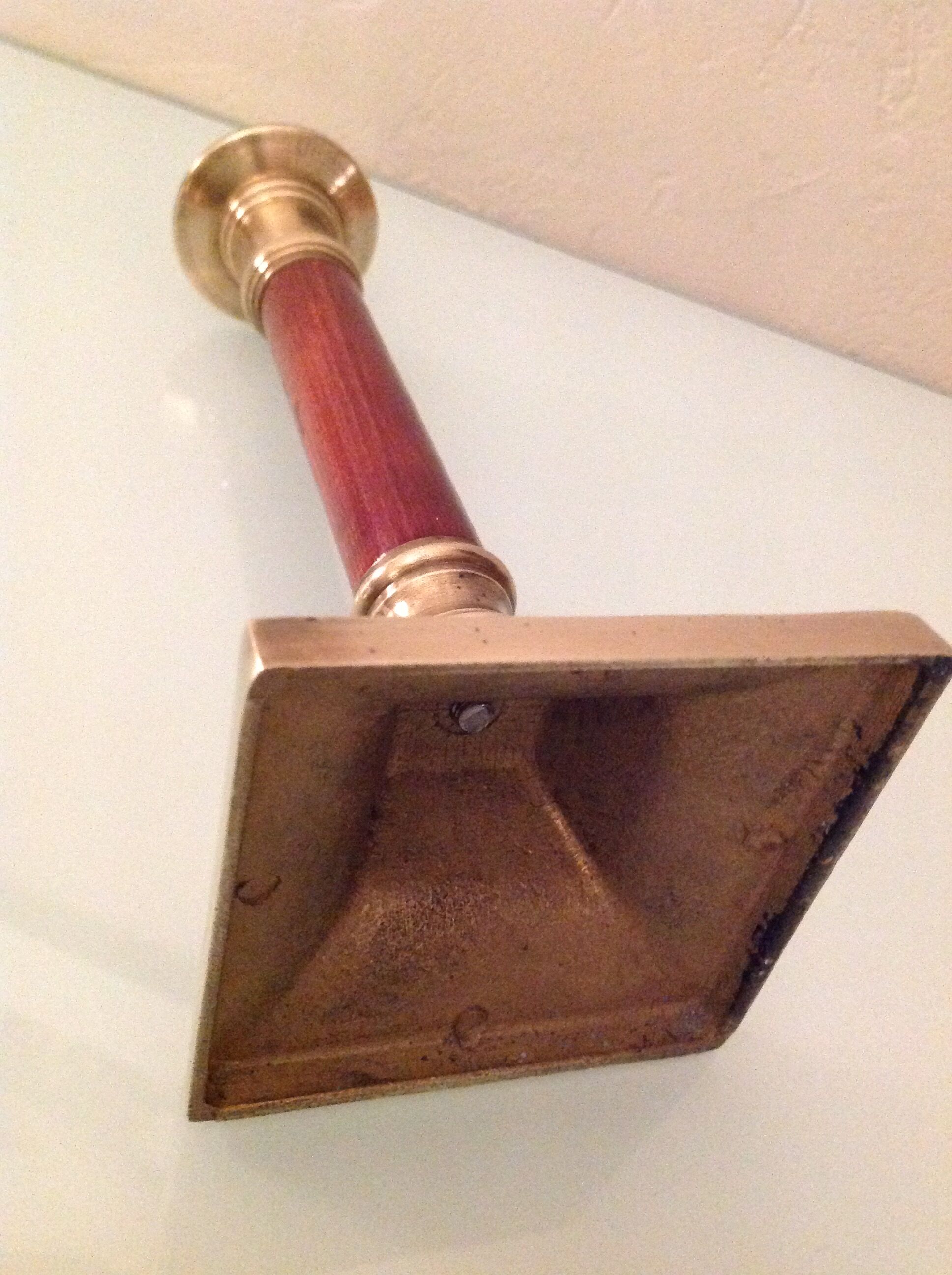 Wooden and brass candle holder art deco style
