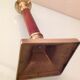 Wooden and brass candle holder art deco style