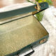 Valise carton vintage vert foncé